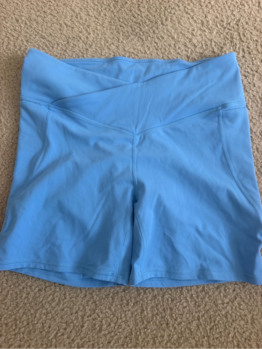 Fabletics Powder Blue High-Waist Bike Shorts